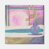 Pink Abstract Interior Bouquet Original Art マグネット (正面)