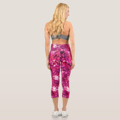 Pink Abstract Leggings for Women | Magenta Waterco カプリレギンス (裏面)
