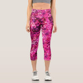 Pink Abstract Leggings for Women | Magenta Waterco カプリレギンス (正面)
