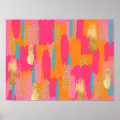 Pink Abstract Preppy Dorm Decor ポスター (正面)