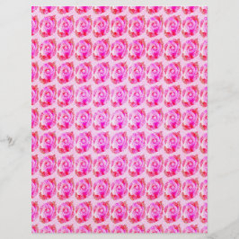 Pink Abstract Roses Bulk Scrapbook Paper Pages チラシ