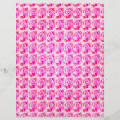 Pink Abstract Roses Scrapbook Paper 2-Sided Page (正面)