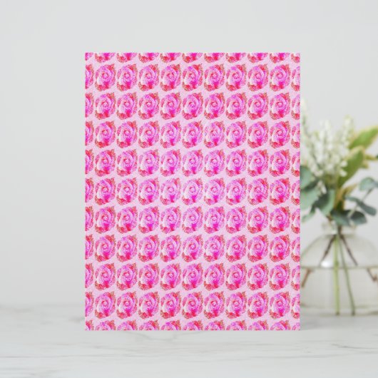 Pink Abstract Roses Scrapbook Paper 2-Sided Page (スタンド正面)