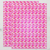 Pink Abstract Roses Scrapbook Paper 2-Sided Page (正面/裏面)