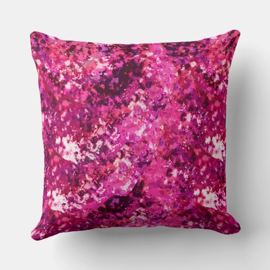 Pink Abstract Splatter Throw Pillow  クッション (裏面)