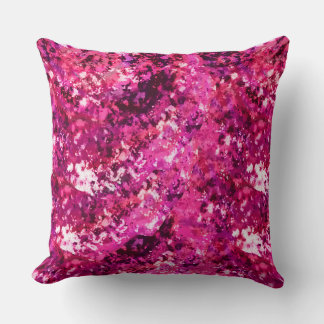 Pink Abstract Splatter Throw Pillow  クッション