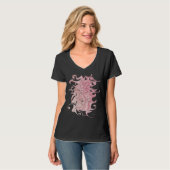 Pink Abstract Swirl Fluid Art T-Shirt Tシャツ (正面フル)