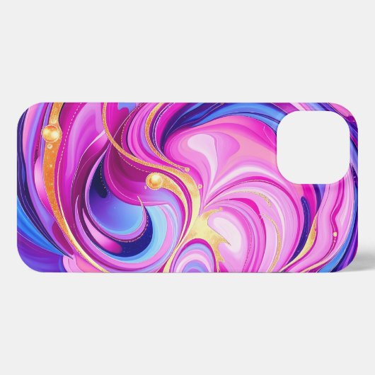 Pink Abstract Swirl iPhoneケース (裏面横)
