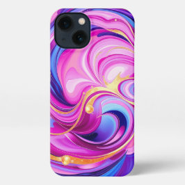Pink Abstract Swirl iPhone 13ケース