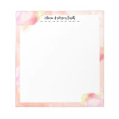 Pink Abstract Watercolor Custom Notepad ノートパッド (正面)