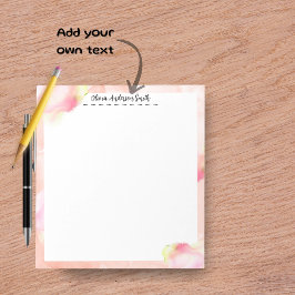 Pink Abstract Watercolor Custom Notepad ノートパッド