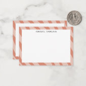 Pink Abstract Zebra Print Texture Note Card ノートカード (正面/裏面インサイチュ)