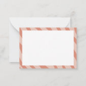 Pink Abstract Zebra Print Texture Note Card ノートカード (裏面)