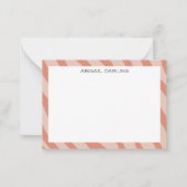 Pink Abstract Zebra Print Texture Note Card ノートカード (正面)
