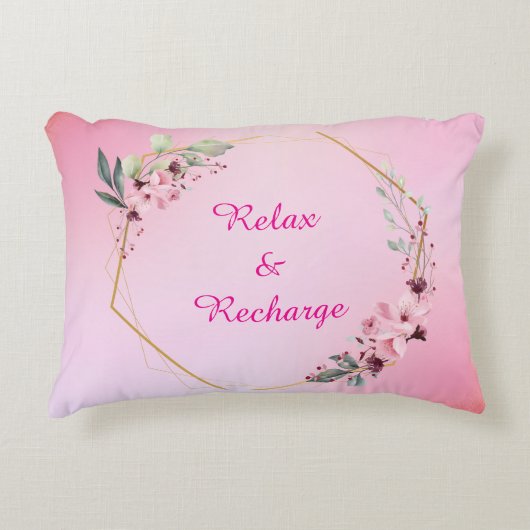 Pink Accent Throw Pillow アクセントクッション (正面)