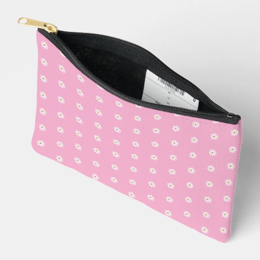 Pink Accessory Pouch with Blooming Flower Pattern アクセサリーポーチ (見開き)