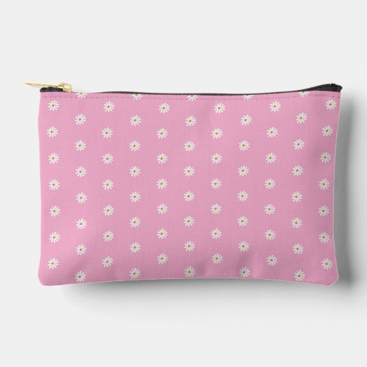 Pink Accessory Pouch with Blooming Flower Pattern アクセサリーポーチ (正面)