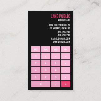 Pink Accountant Calculator 名刺