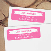 Pink Address Label with Decorative Banner ラベル