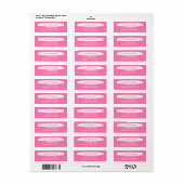 Pink Address Label with Decorative Banner ラベル (フルシート)