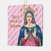 Pink Advent BVM / Gaudete Sunday Square セラミックオーナメント (左)