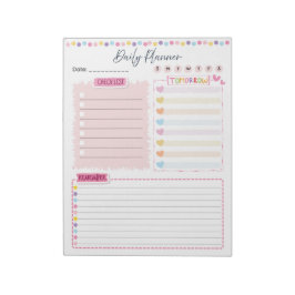 Pink Aesthetic Daily Planner Notepad ノートパッド