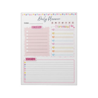 Pink Aesthetic Daily Planner Notepad ノートパッド