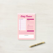 Pink Aesthetic Daily Planner Post-it® Notepad ポストイット (デスク上)