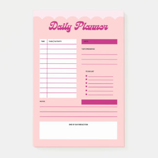 Pink Aesthetic Daily Planner Post-it® Notepad ポストイット