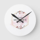 Pink Aesthetic Mother's Day ラウンド壁時計 (正面)