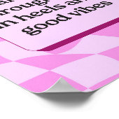 Pink Aesthetic Quote Girly Wall Art Poster ポスター (角)