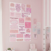 Pink Aesthetic Vision Board Quotes ポスター