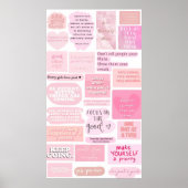 Pink Aesthetic Vision Board Quotes ポスター (正面)
