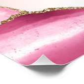 Pink Agate フェイク Foil Servicesメニュー ポスター (コーナー)