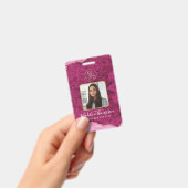 Pink Agate Marble Business Logo Company ID バッジ (手持ち)