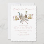 Pink Airplane Baby Shower Invitation (正面)