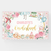 Pink Alice in Onederland 1st Birthday Backdrop 横断幕 (横)