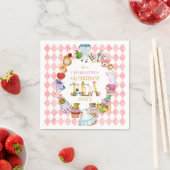 Pink Alice in Wonderland 4th Birthday スタンダードカクテルナプキン (インサイチュ)