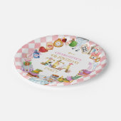 Pink Alice in Wonderland 4th Birthday   ペーパープレート (アングル)