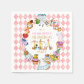 Pink Alice in Wonderland 5th Birthday   スタンダードカクテルナプキン (正面)