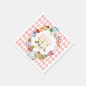 Pink Alice in Wonderland 6th Birthday   スタンダードカクテルナプキン (角)