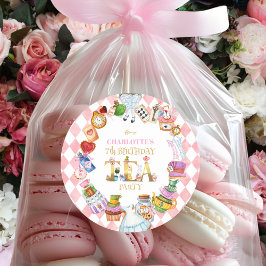 Pink Alice in Wonderland 7th Birthday   ラウンドシール