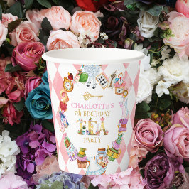 Pink Alice in Wonderland 7th birthday 紙コップ