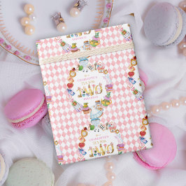 Pink Alice in Wonderland Tea for Two Birthday   ラッピングペーパー