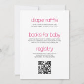 Pink All in One Dinosaur Hatching Soon Baby Shower 招待状 (裏面)