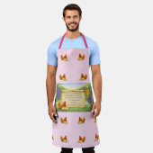 Pink All-Over Apron with Chickens & Bible Verse エプロン (着用した状態)