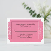 Pink All PurposeチケットRSVP応答カード 出欠カード (スタンド正面)