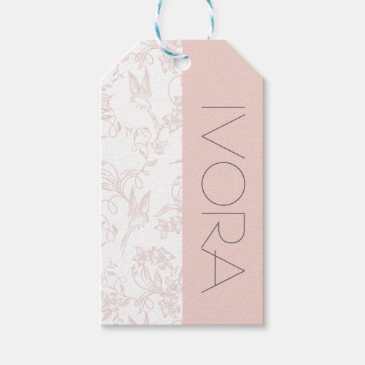Pink Allure Editable Blush Feminine Branding ギフトタグ (正面)