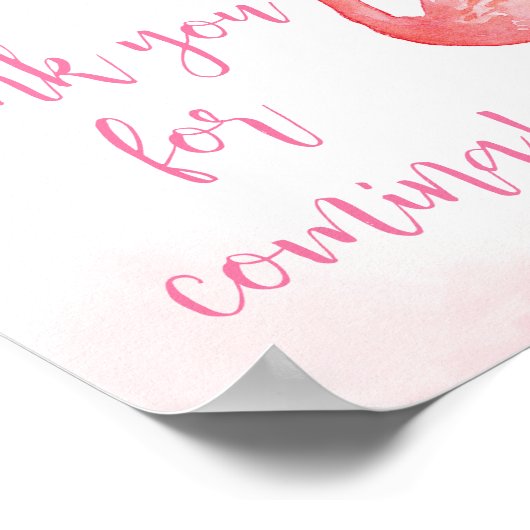 Pink Aloha Flamingoありがとう来。 ポスター (角)