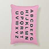 Pink Alphabet and Numbers Accent Pillow アクセントクッション (裏面(縦))